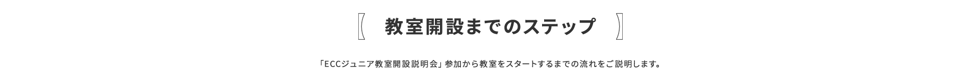 �y�����J�݂܂ł̃X�e�b�v�z�uECC�W���j�A�����J�ݐ�����v�Q�����狳�����X�^�[�g����܂ł̗�������������܂��B