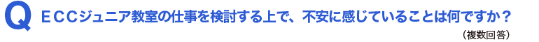 Q.ECCジュニア教室の仕事を検討する上で、不安に感じていることは何ですか?
